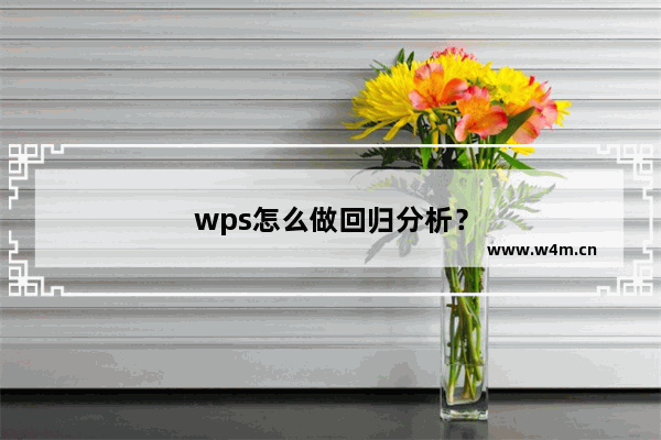 wps怎么做回归分析？