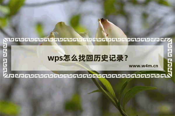 wps怎么找回历史记录？