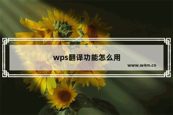 wps翻译功能怎么用