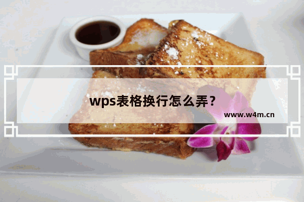 wps表格换行怎么弄？