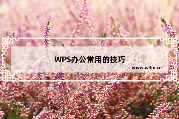 WPS办公常用的技巧