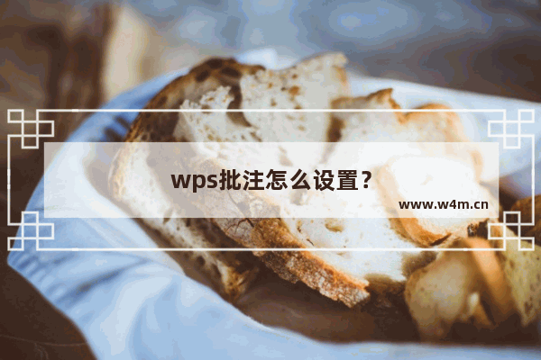 wps批注怎么设置？