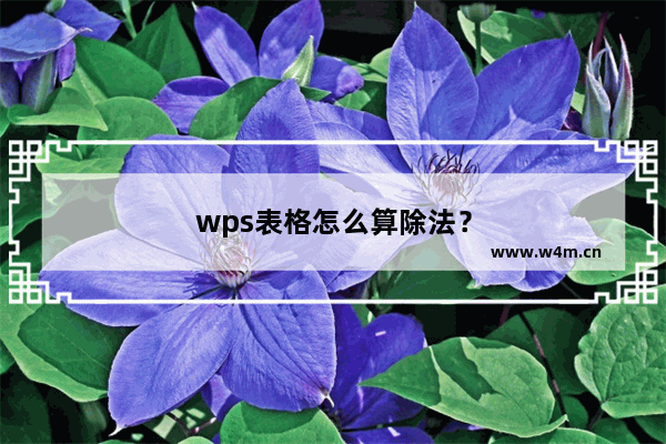 wps表格怎么算除法？