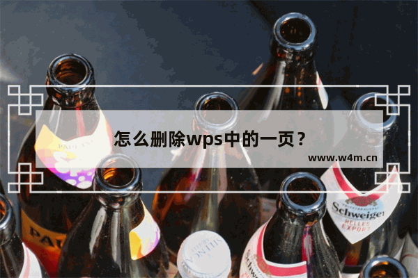 怎么删除wps中的一页？