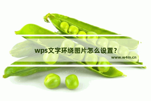 wps文字环绕图片怎么设置？