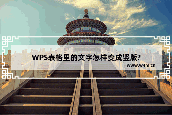 WPS表格里的文字怎样变成竖版?