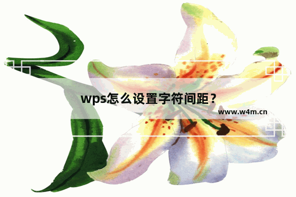 wps怎么设置字符间距？