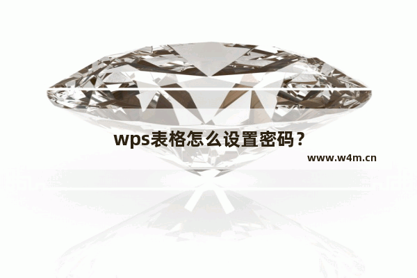 wps表格怎么设置密码？