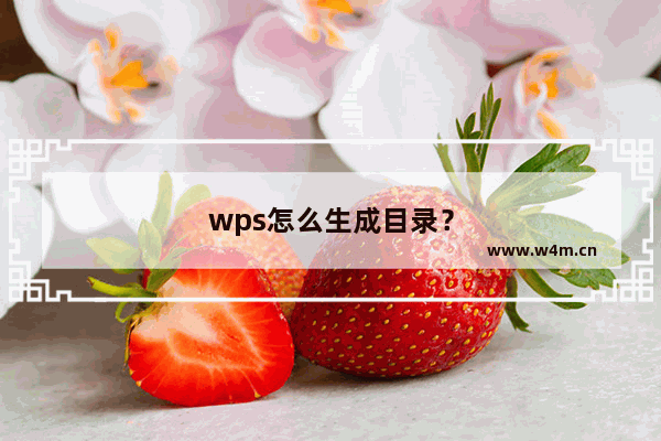 wps怎么生成目录？