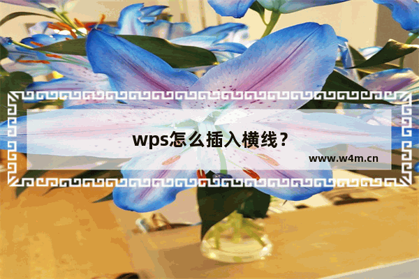 wps怎么插入横线？