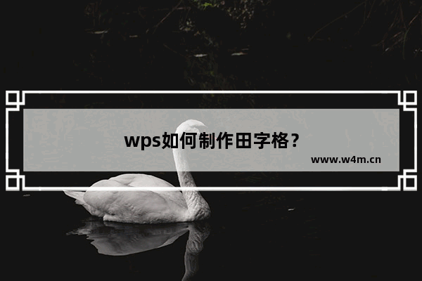 wps如何制作田字格？