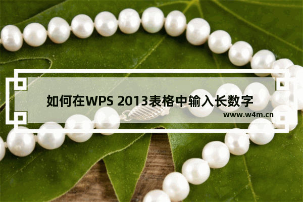 如何在WPS 2013表格中输入长数字 如身份证