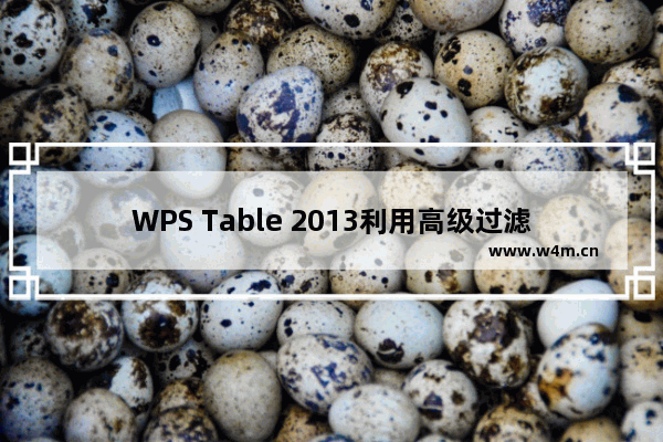 WPS Table 2013利用高级过滤功能实现空白行的批量删除