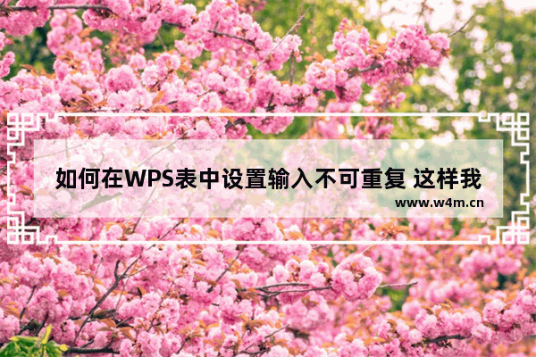 如何在WPS表中设置输入不可重复 这样我们就不能输入重复的项目