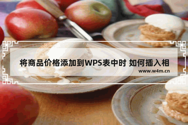 将商品价格添加到WPS表中时 如何插入相应的货币符号