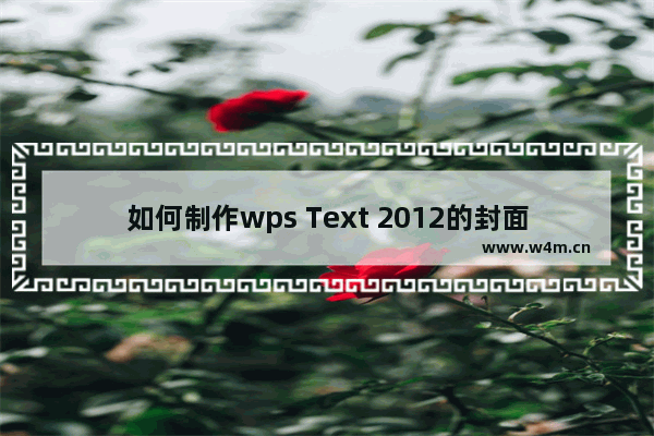 如何制作wps Text 2012的封面如何制作自己的封面