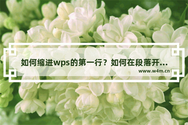 如何缩进wps的第一行？如何在段落开头设置2个字符的自动空白双格缩进