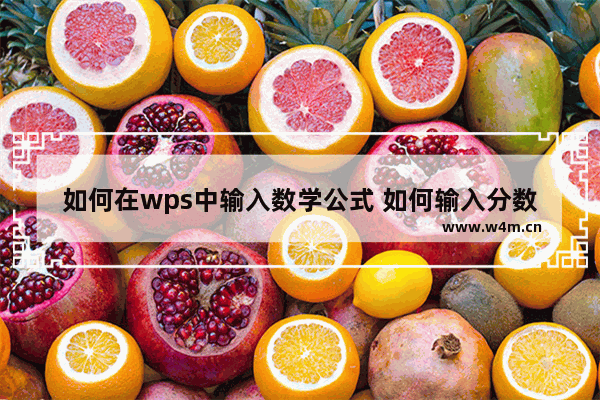 如何在wps中输入数学公式 如何输入分数或向量符号