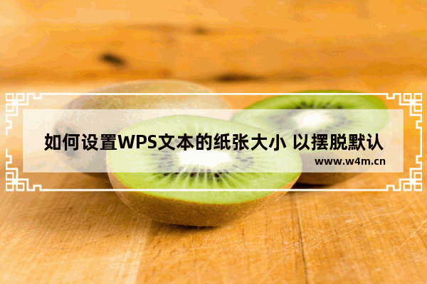 如何设置WPS文本的纸张大小 以摆脱默认的A4大小限制