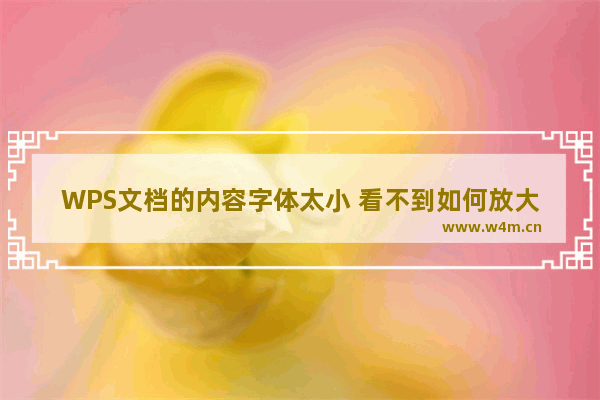 WPS文档的内容字体太小 看不到如何放大文档和设置页面大小