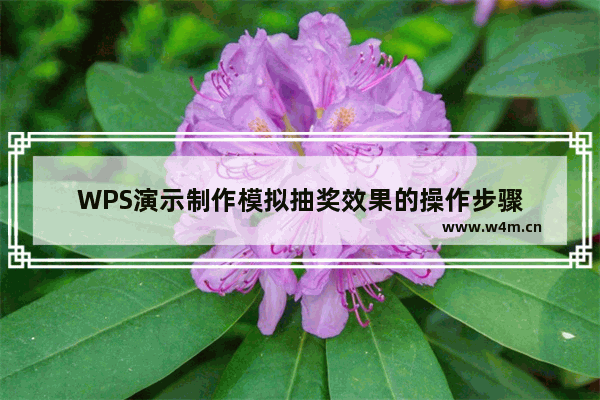 WPS演示制作模拟抽奖效果的操作步骤