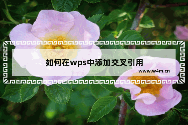 如何在wps中添加交叉引用