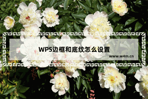 WPS边框和底纹怎么设置