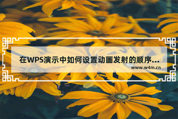 在WPS演示中如何设置动画发射的顺序就是动画播放的顺序