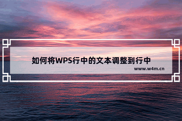 如何将WPS行中的文本调整到行中