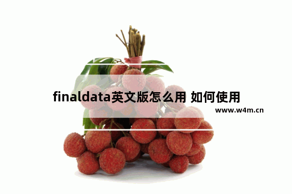 finaldata英文版怎么用 如何使用英文版的FinalData