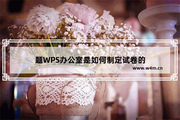 题WPS办公室是如何制定试卷的