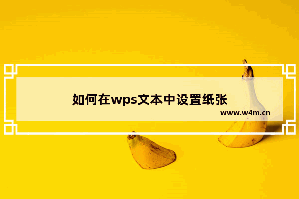 如何在wps文本中设置纸张