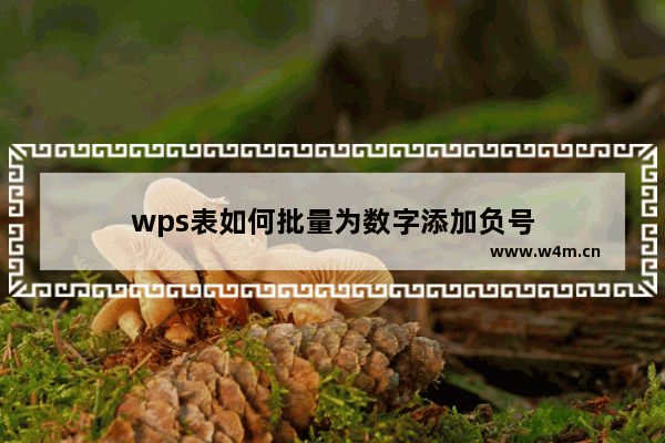 wps表如何批量为数字添加负号