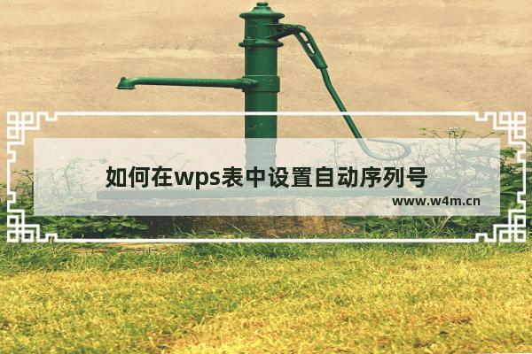 如何在wps表中设置自动序列号