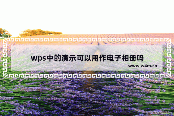 wps中的演示可以用作电子相册吗