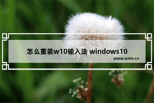 怎么重装w10输入法 windows10怎么装输入法