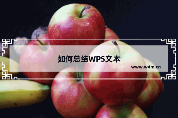 如何总结WPS文本