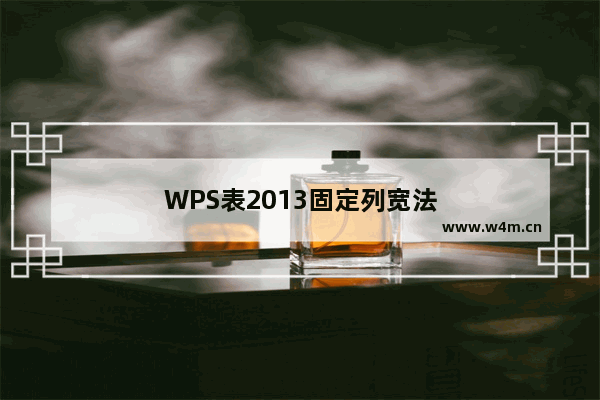 WPS表2013固定列宽法