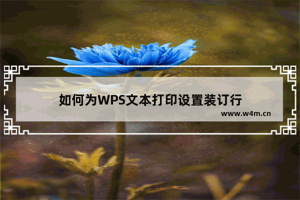 如何为WPS文本打印设置装订行