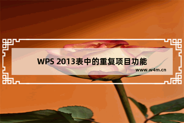 WPS 2013表中的重复项目功能