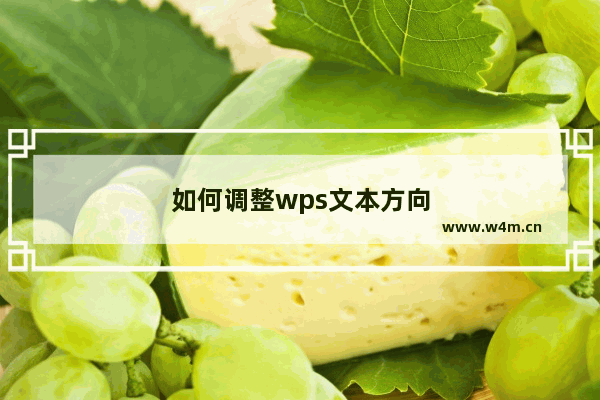 如何调整wps文本方向