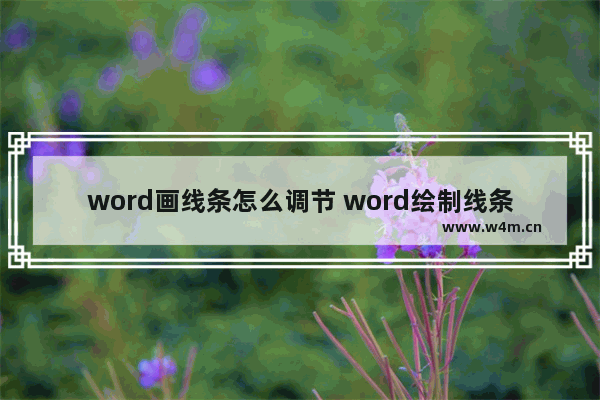 word画线条怎么调节 word绘制线条间距如何调整