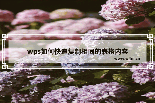 wps如何快速复制相同的表格内容