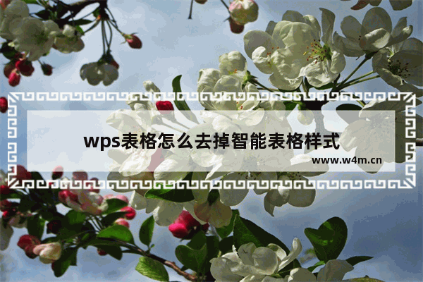 wps表格怎么去掉智能表格样式