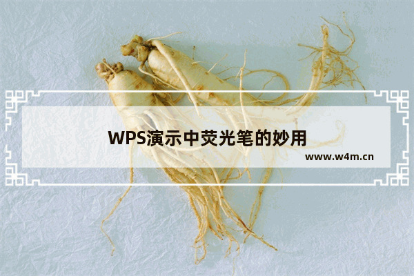 WPS演示中荧光笔的妙用