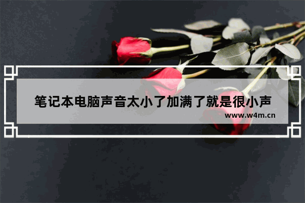 笔记本电脑声音太小了加满了就是很小声