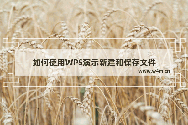 如何使用WPS演示新建和保存文件