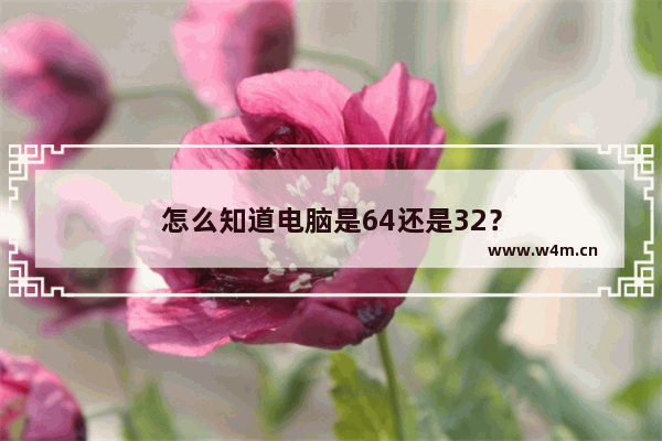 怎么知道电脑是64还是32？