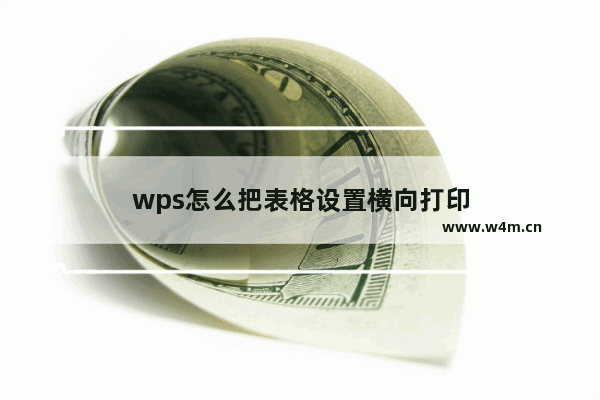 wps怎么把表格设置横向打印