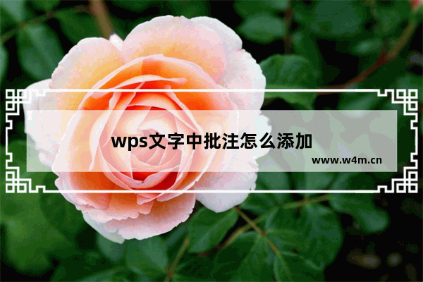 wps文字中批注怎么添加